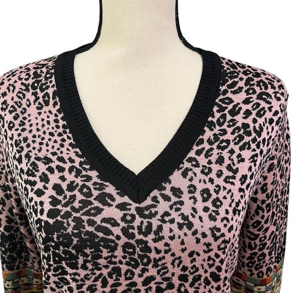 Aldomartins Anthropologie Multicolor Light Wool Blend Knit VNeck Sweater Sz S - Picture 2 of 5